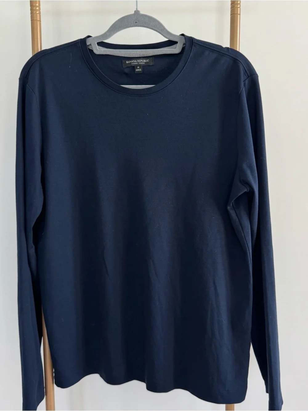 Banana Republic Men's Long-Sleeve Crewneck Shirt - Navy Blue